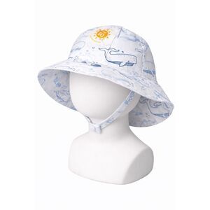 Modern Baby UPF 50 Whale Sun Hat Baby Boy Blue White Bucket Beach Hat #9